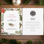 Business Logo Merry Christmas Botanical Greetings Note Card<br><div class="desc">This elegant custom business Christmas card combines contemporary design with seasonal charm. Featuring sleek, modern typography that conveys your holiday message with sophistication, the card is adorned with lush greenery botanicals that add a touch of natural beauty. Your company logo is seamlessly integrated into the design, creating a perfect balance...</div>