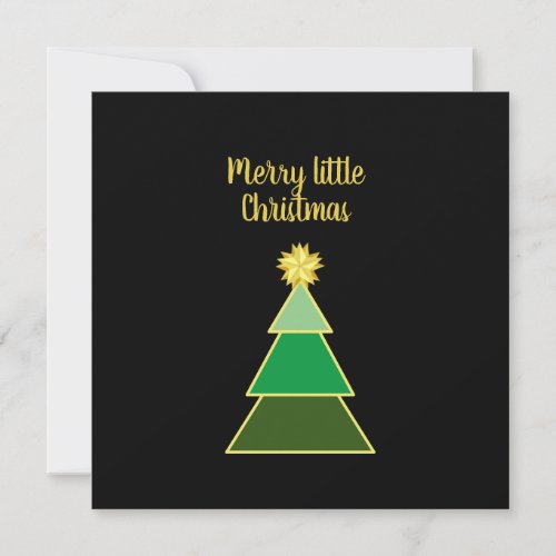 Business Logo Merry Christmas Gold Simple Square Card