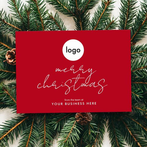 Business Logo Merry Christmas Holiday Card