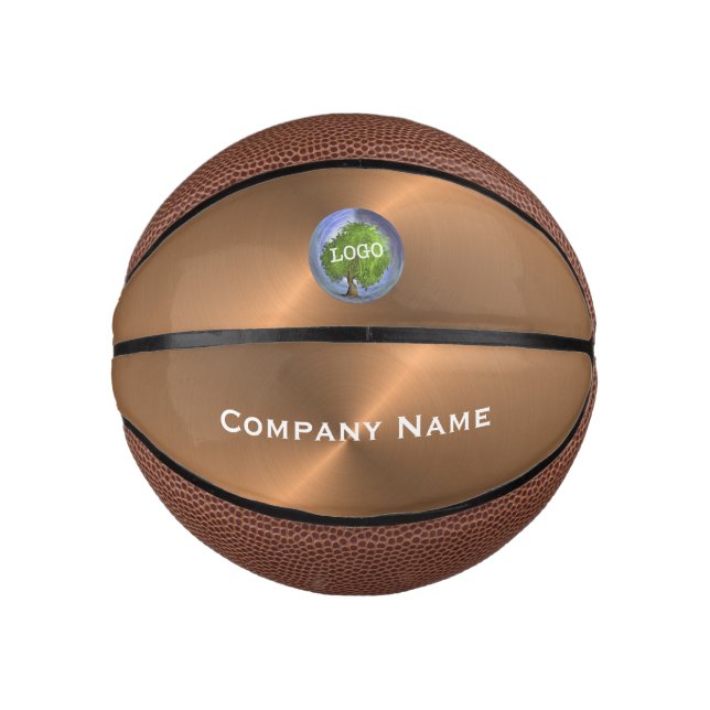 Business Logo Mini Copper Mini Basketball (Front)