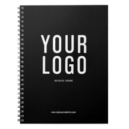 Business Logo Minimal Black and White Promotional Notebook