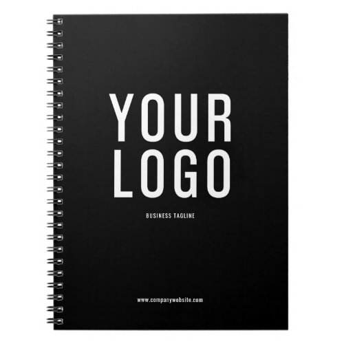Business Logo Minimal Black and White Promotional Notebook