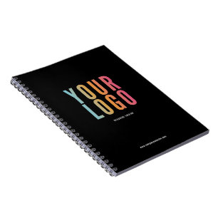 Business Logo Minimal Black and White Promotional Notebook