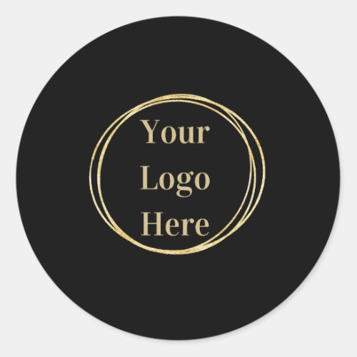 Business Logo Minimal Black Classic Round Sticker