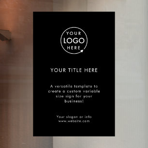 Business Logo Minimal Black Stylish Promotional Window Cling