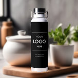 Business Logo Minimal Black Water Bottle<br><div class="desc">Introducing our custom-designed water bottle, the perfect embodiment of style, sustainability, and functionality, tailor-made for your small business. Whether you’re looking to promote your brand, spread a message, or simply offer a thoughtful gift to your clients and customers, our custom water bottle is the ideal canvas for your logo and...</div>