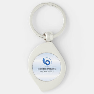 Business Logo Minimal blue Employee Staff Keychain