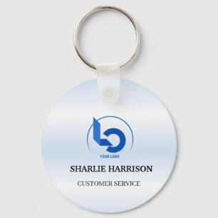 Business Logo Minimal blue Employee Staff Keychain