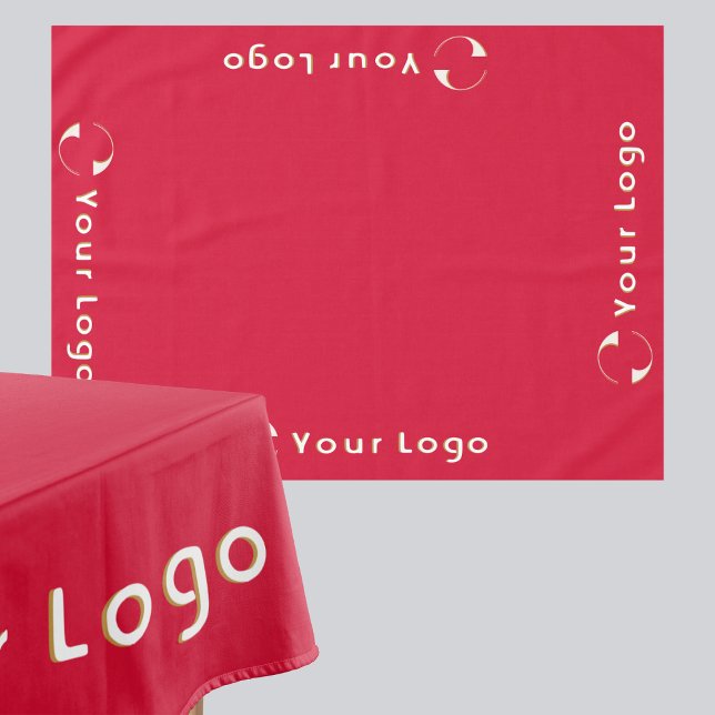 Business Logo Minimal brand Trade show Red Tablecloth (Creator Uploaded)