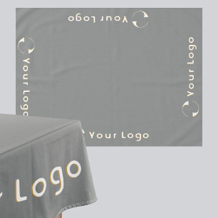 Business Logo Minimal brand Trade show Silver gray Tablecloth