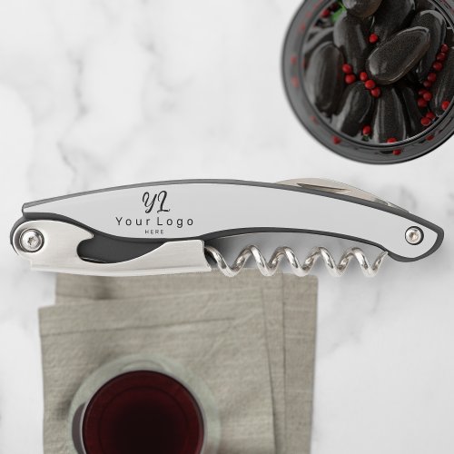 Business Logo Minimal Company Brand Wine Bottle Waiters Corkscrew