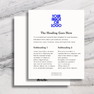 Business Logo Minimal Elegant QR Code White Flyer
