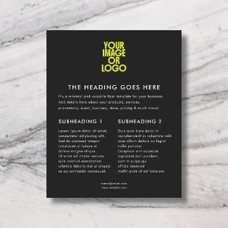 Business Logo Minimal Modern QR Code Black Flyer