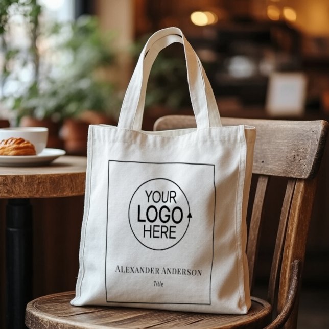 Business Logo Minimal Modern Typography Border Tote Bag (Business Logo Minimal Modern Typography Border Tote Bag)