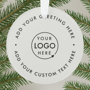 Business Logo Minimal Professional Gray Christmas Ornament