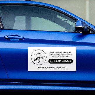 Business Logo Minimal Promotional Bumper Company Car Magnet