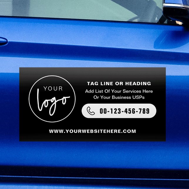 Business Logo Minimal Promotional Bumper Company Car Magnet (Creator Uploaded)