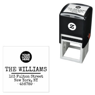 Business Logo Minimal Typewriter Self-inking Stamp