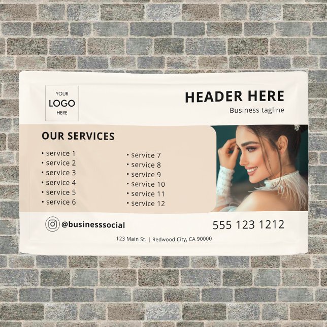 Business Logo Minimalist Beige Banner (Creator Uploaded)