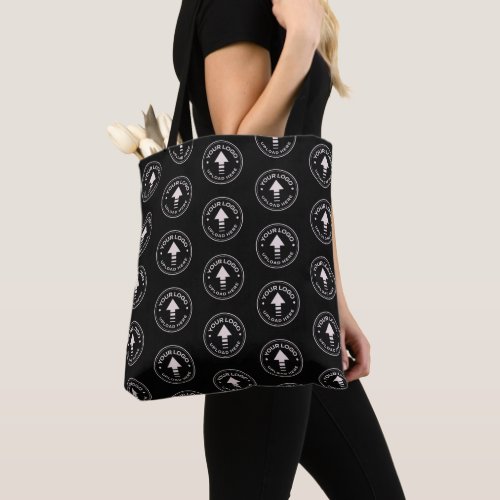 Business Logo Minimalist Black All Over Print Tote Bag