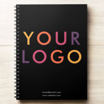 Business Logo Minimalist Black Notebook