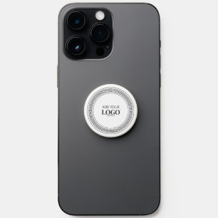 Business Logo Minimalist Black & White Greek Key PopSocket