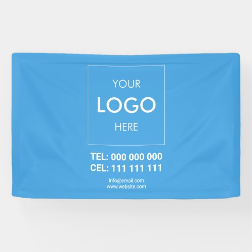 Business Logo Minimalist Blue Banner