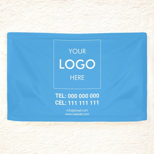 Business Logo Minimalist Blue Banner