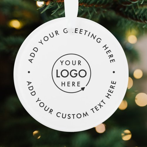 Business Logo  Minimalist Clean Simple Christmas Ornament