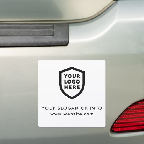 Business Logo Minimalist Clean Simple Plain White Car Magnet