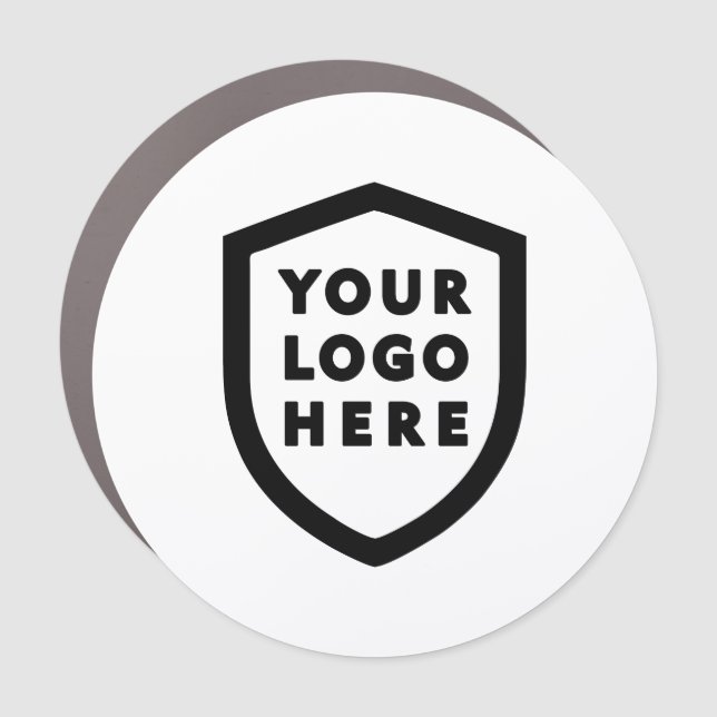 Business Logo Minimalist Clean Simple Plain White Car Magnet (Front)