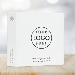 Business Logo | Minimalist Clean Simple White 3 Ring Binder