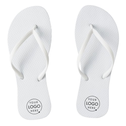 Business Logo  Minimalist Clean Simple White Flip Flops