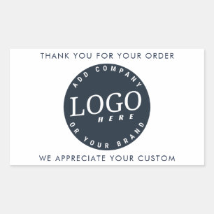 Business Logo Minimalist Client Appreciation Rectangular Sticker