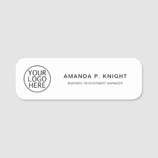 Business Logo Minimalist Conference Attendee Name Tag