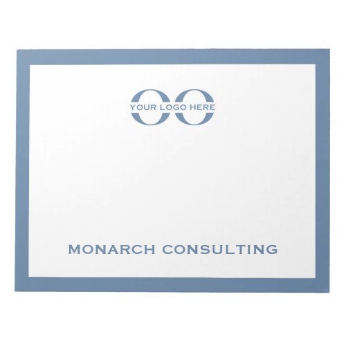 Business Logo Minimalist Dusty Blue Design Notepad