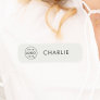 Business Logo | Minimalist Gray Employee Staff  Name Tag