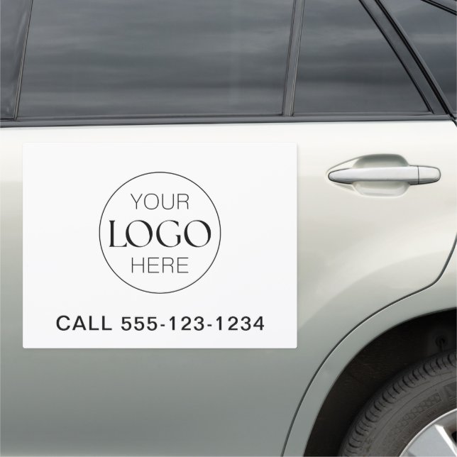 Business Logo Minimalist Modern Clean White Car Magnet (In Situ)
