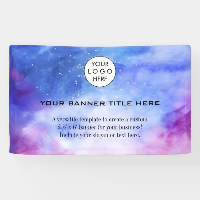 Business Logo Minimalist Modern professional blue Banner (Horizontal)