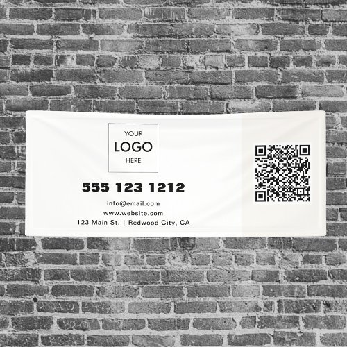 Business Logo Minimalist Modern QR Code Banner