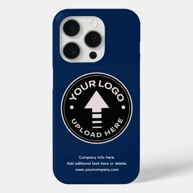 Business Logo Minimalist Navy Blue Case-Mate iPhone Case (Back)
