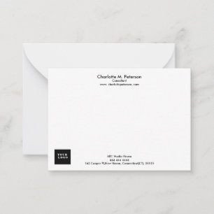 Business Logo Minimalist Note Card