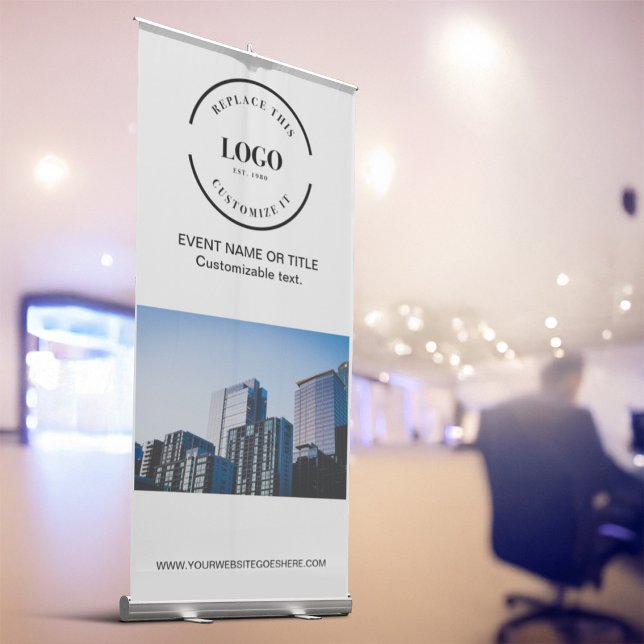 Business Logo Minimalist Professional Custom Photo Retractable Banner (Condo real estate retractable logo banner)