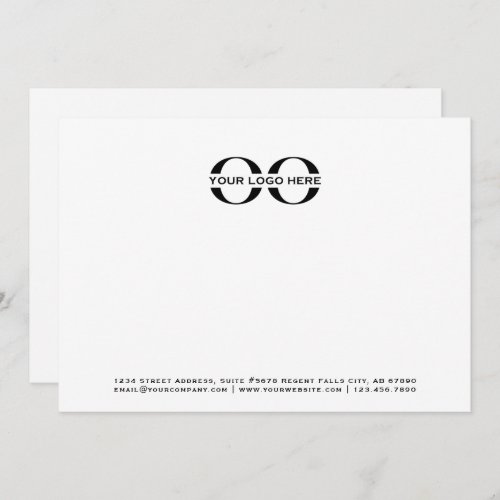 Business Logo Minimalist Professional Double Sided Note Card