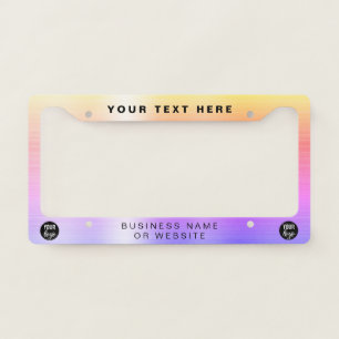 Business Logo  Minimalist Professional Holographic License Plate Frame