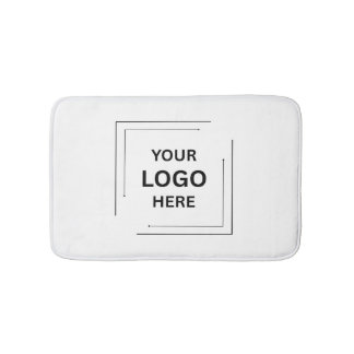 Business Logo | Minimalist Professional White Bath Mat