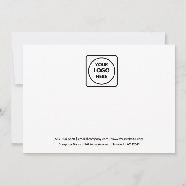Business Logo | Minimalist Professional White  Note Card (Front)