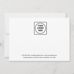 Business Logo   Minimalist Professional White  Note Card