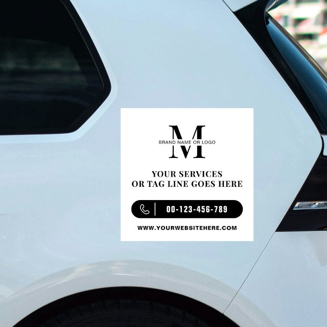 Business Logo Minimalist Promotional Car Bumper Sticker (Minimalist black and white business logo car bumper sticker)