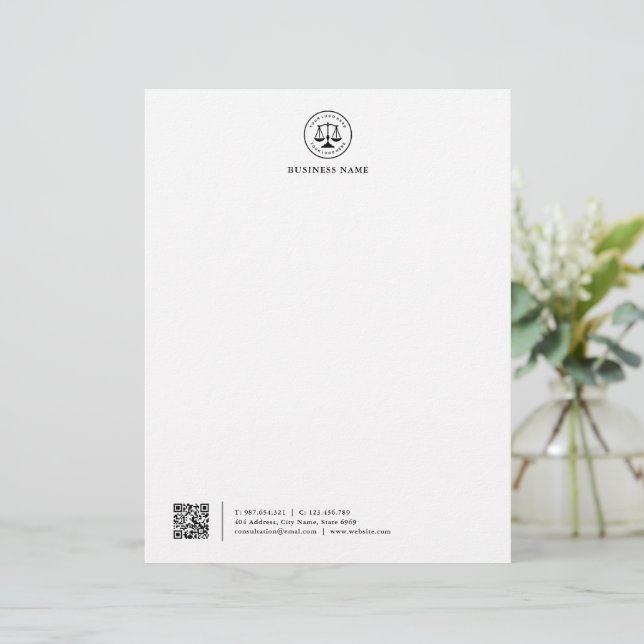 Business Logo | Minimalist Simple Clean  Letterhea Letterhead (Standing Front)
